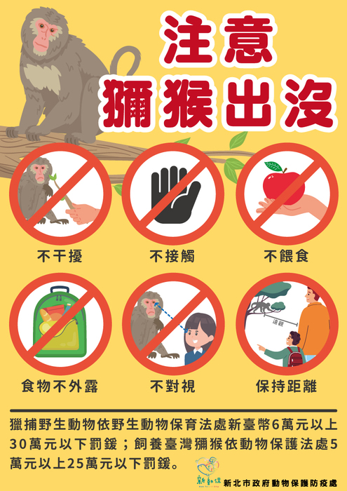 臺灣獼猴防治手冊及注意原則圖片