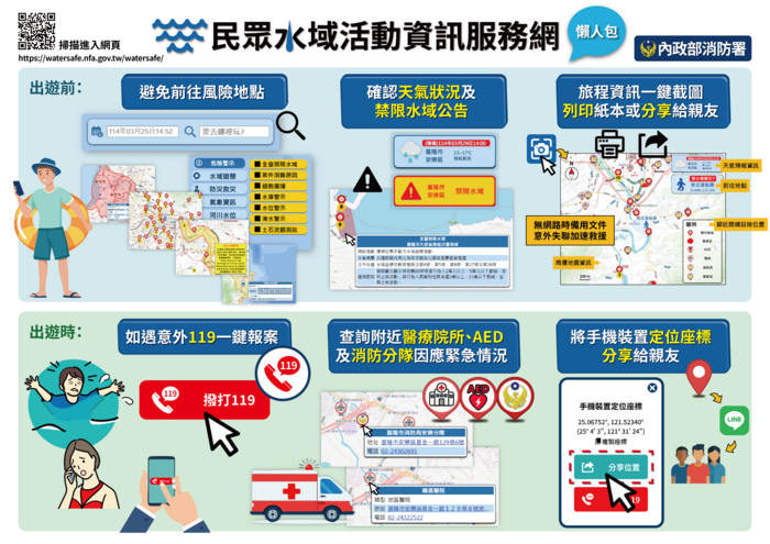 內政部消防署-民眾水域活動資訊服務網
