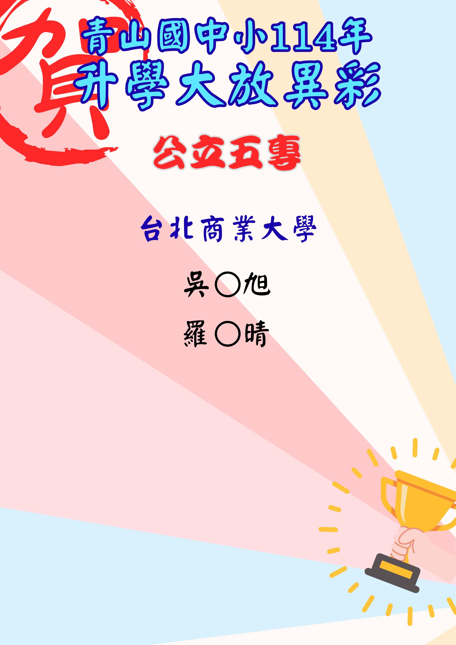 114公立五專榜單
